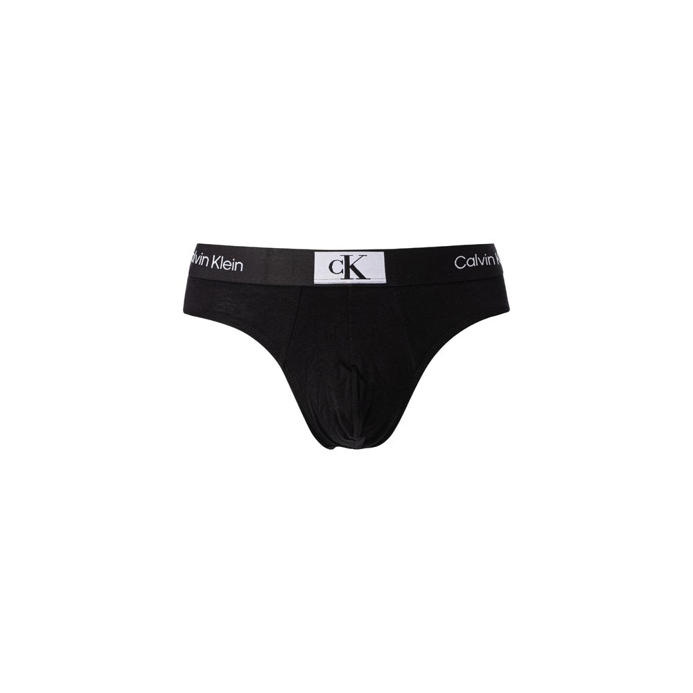 Schwarze Baumwollslips mit Logobund 3er-Pack