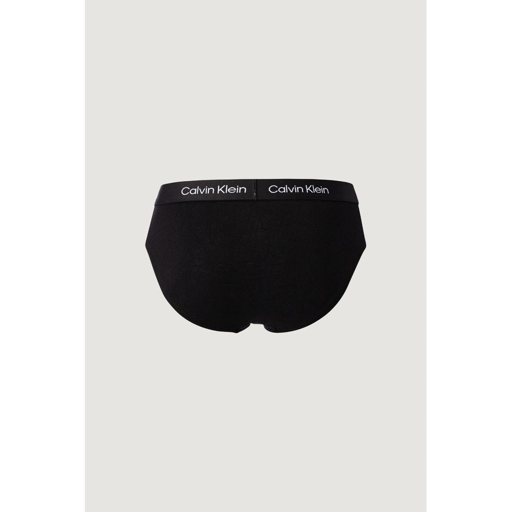 Black Cotton Briefs with Logo Waistband 3-Pack