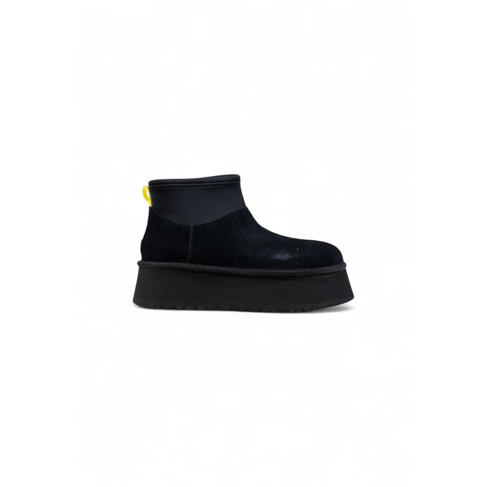 Schwarze Wildleder-Stiefeletten mit Gummisohle