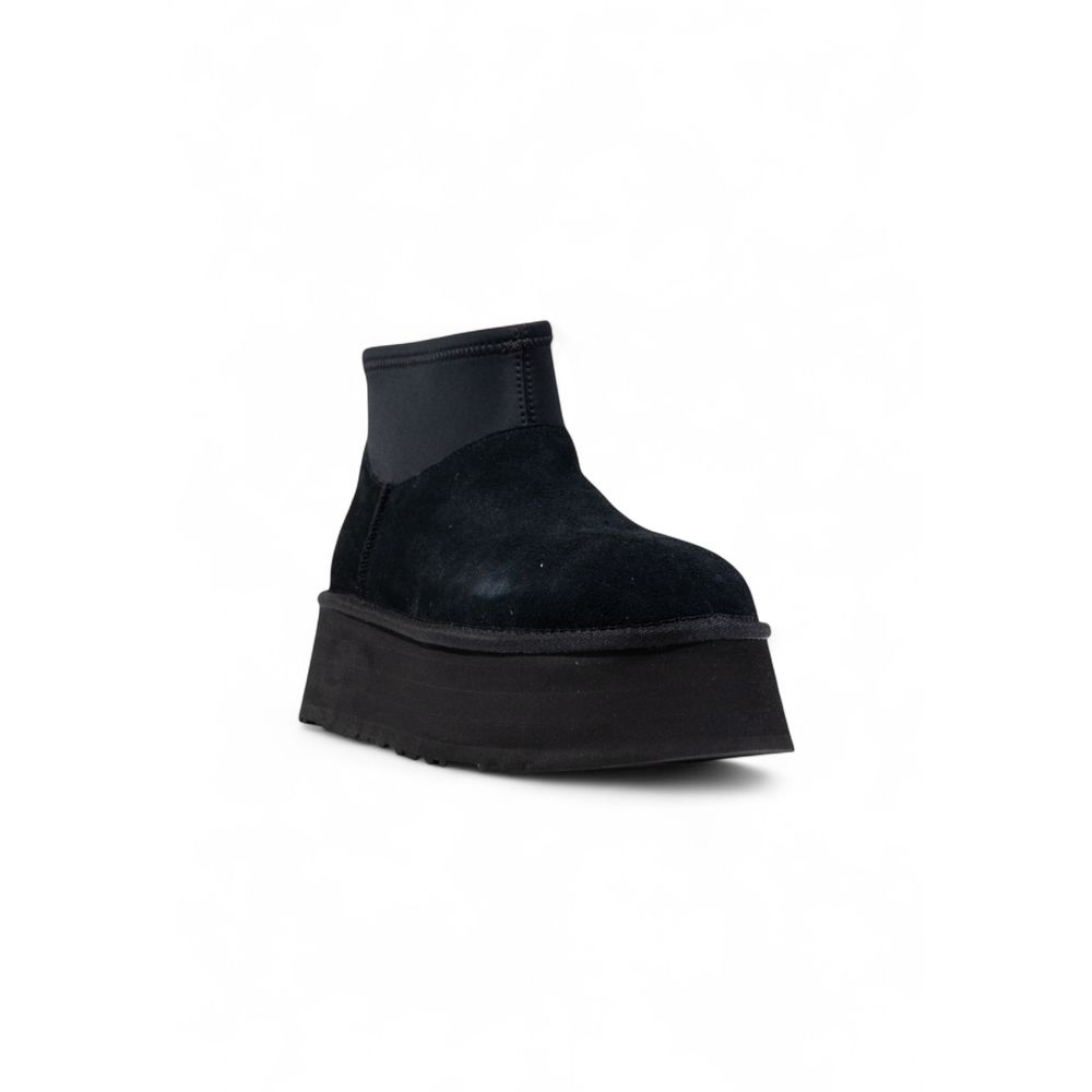 Schwarze Wildleder-Stiefeletten mit Gummisohle