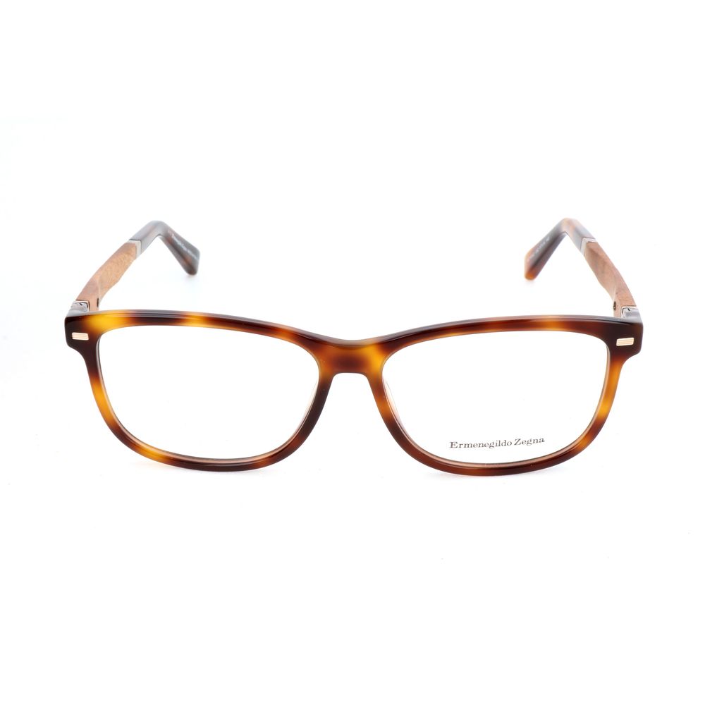 Brown Synthetic Eyeglass Frames by Ermenegildo Zegna