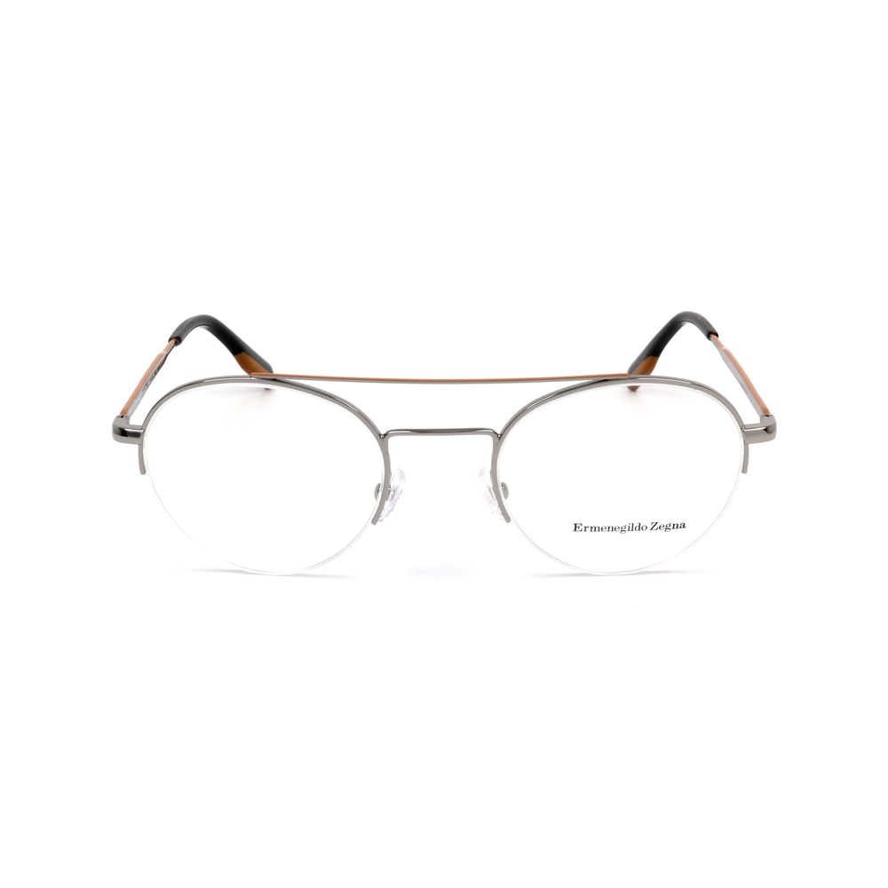 Grey Metal Eyeglass Frames by Ermenegildo Zegna