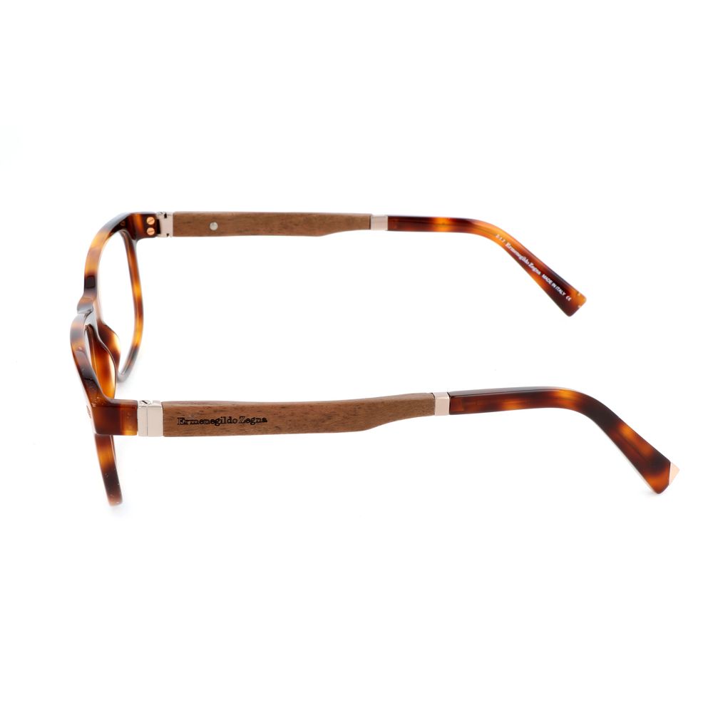 Brown Synthetic Eyeglasses Frames by Ermenegildo Zegna