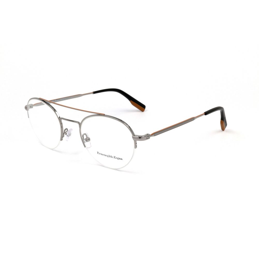 Grey Metal Eyeglass Frames by Ermenegildo Zegna