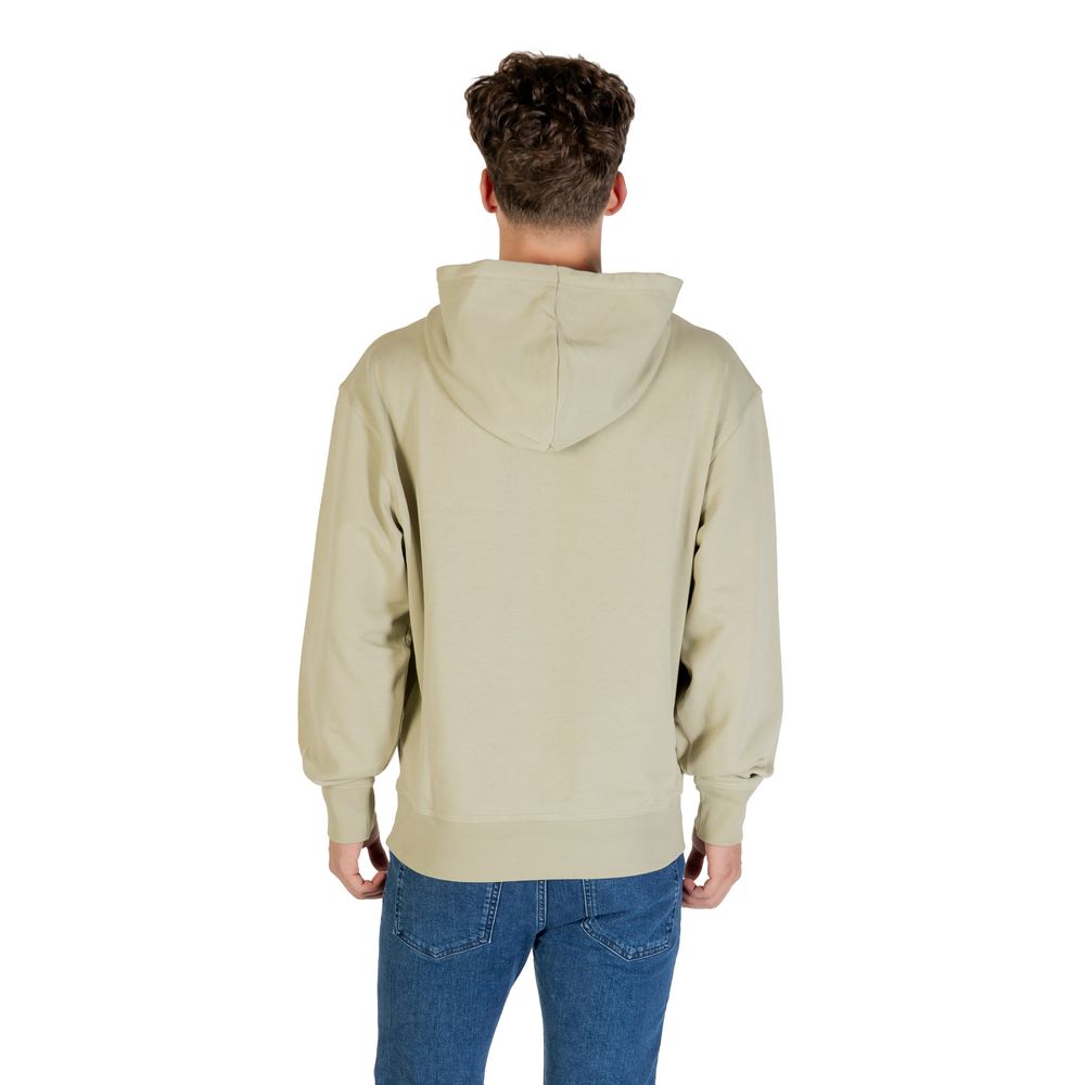 Green Cotton Hoodie with Embroidered Logo and Drawstring Hood