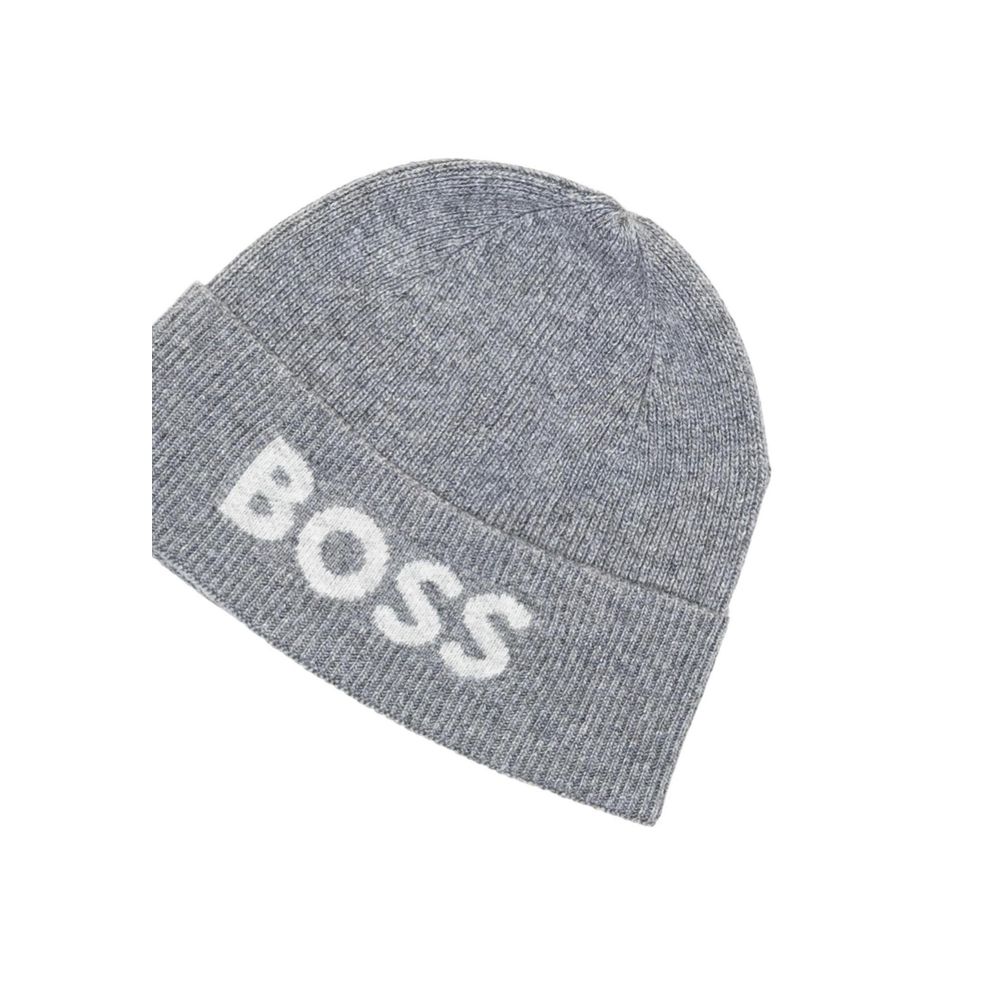 Gray Synthetic Baseball Cap with Logo Embroidery