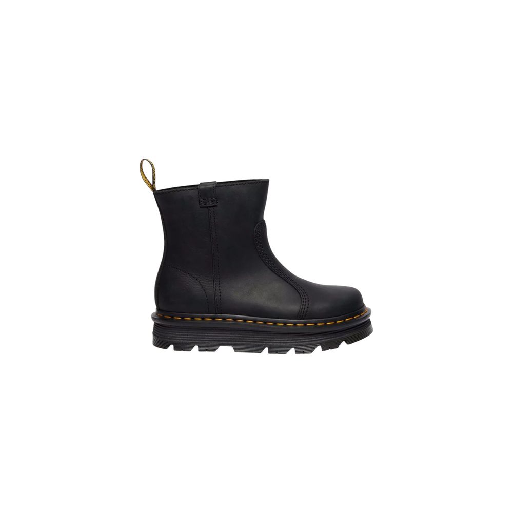 Schwarze Leder Stiefeletten mit charakteristischen Nähten