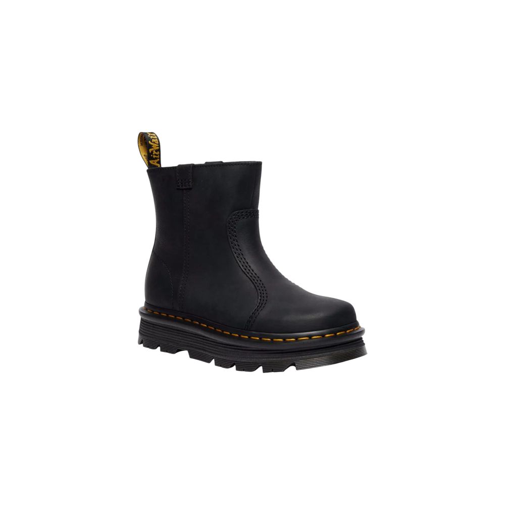 Schwarze Leder Stiefeletten mit charakteristischen Nähten