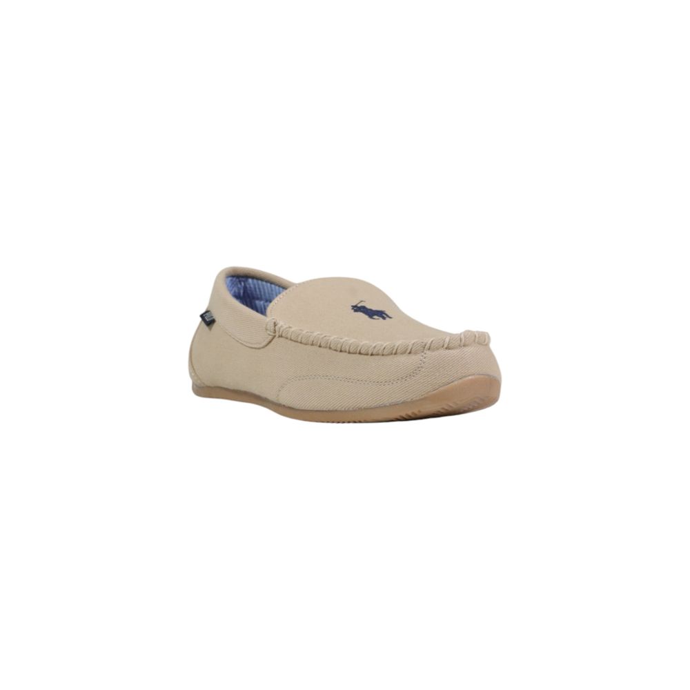 Beige Textilpantoffeln