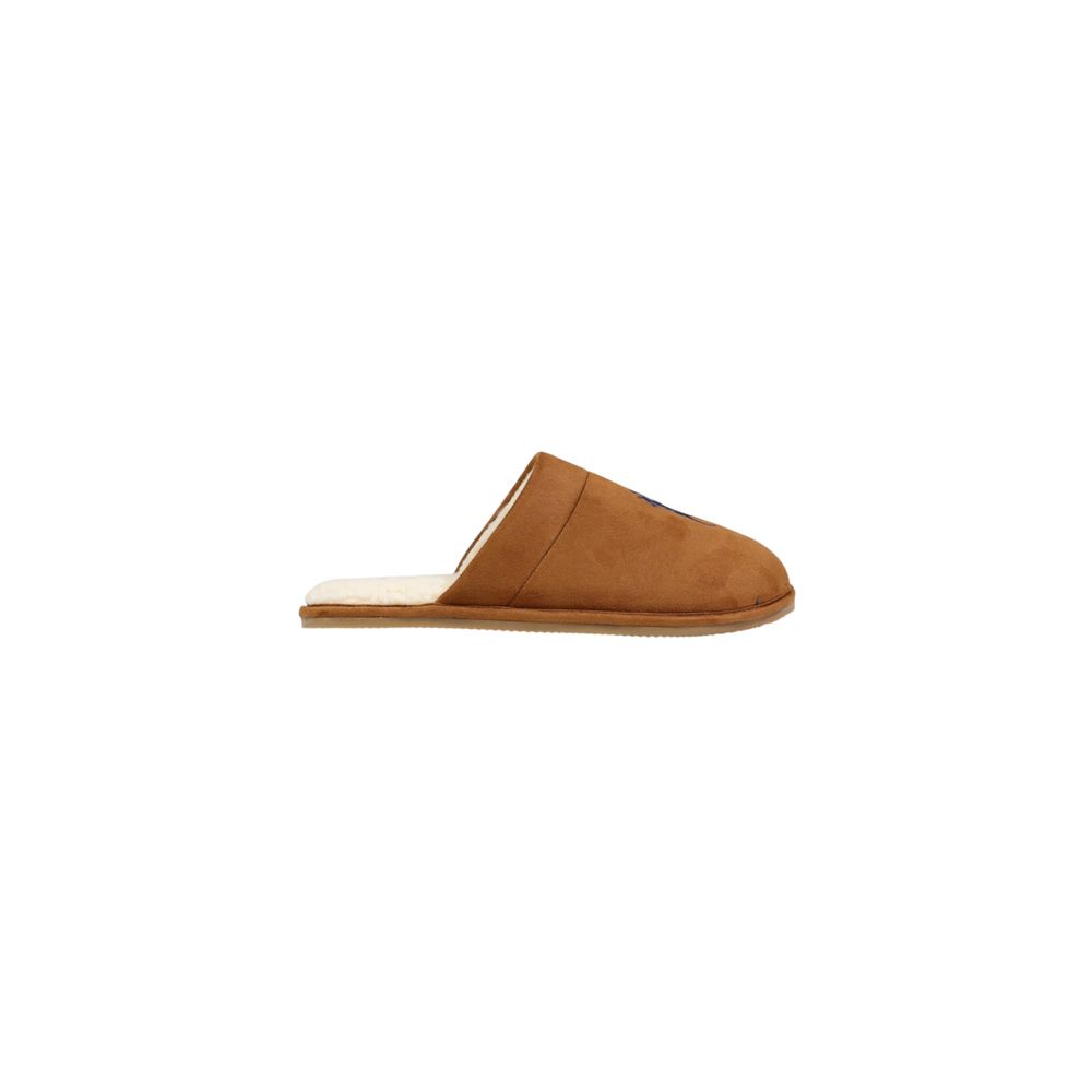 Tan Textile Slippers with Ralph Lauren Logo