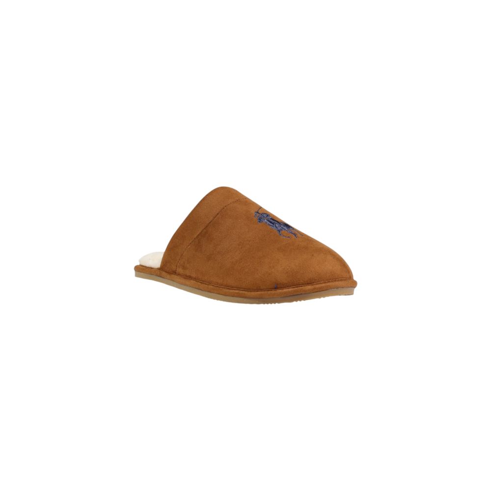 Tan Textile Slippers with Ralph Lauren Logo