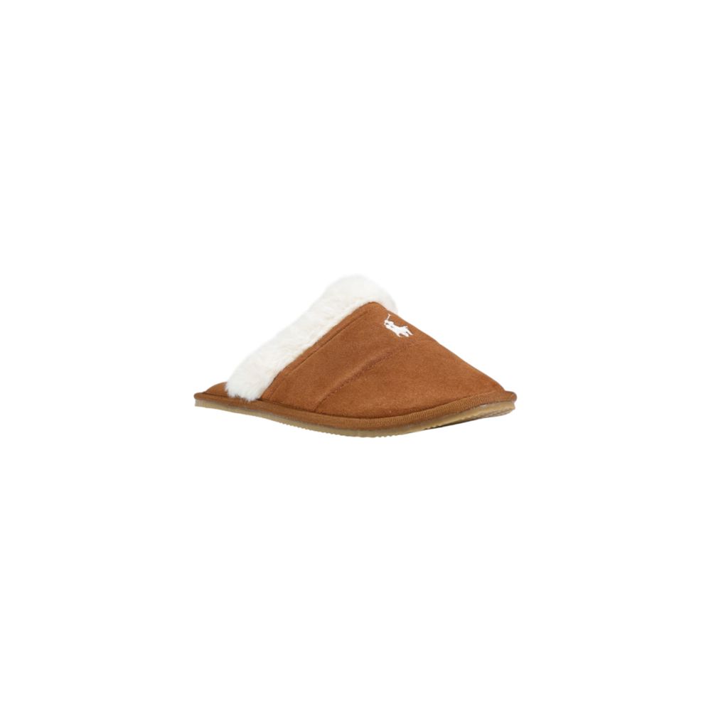 Brown Synthetic Slippers with Plush Lining by Ralph Lauren