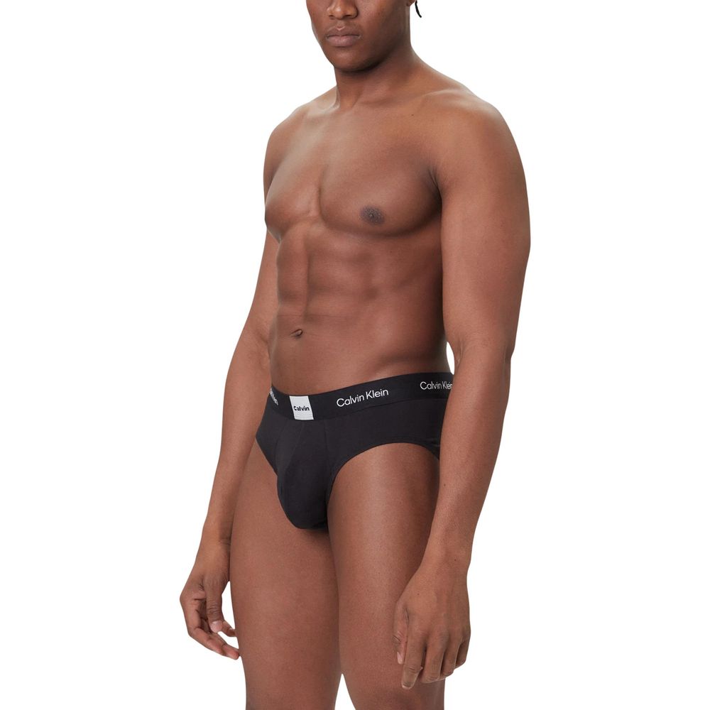 Black Cotton Briefs with Signature Logo Waistband 3-Pack
