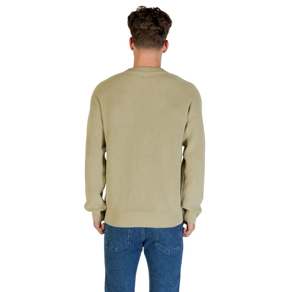 Green Cotton Sweatshirt with Embroidered Logo Patch