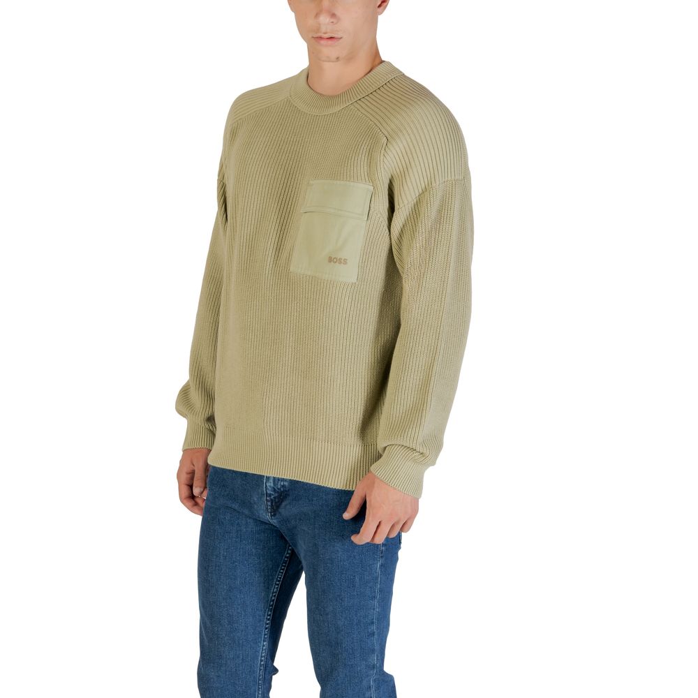 Green Cotton Sweatshirt with Embroidered Logo Patch
