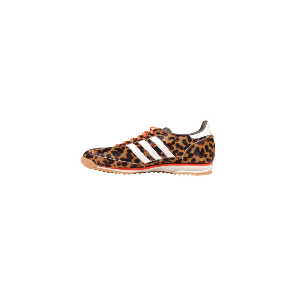 Braune synthetische Sneaker mit Animal-Print-Detail