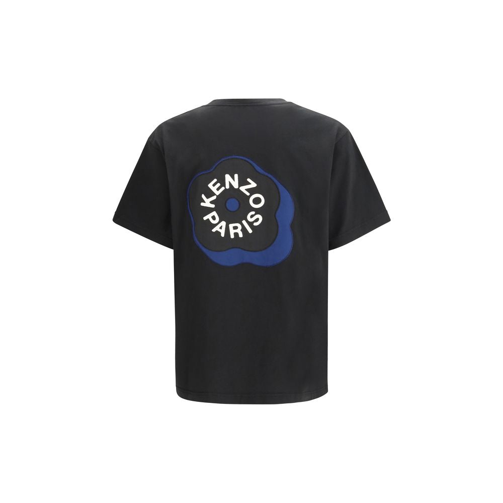Black Cotton Oversized T-Shirt with Embroidery