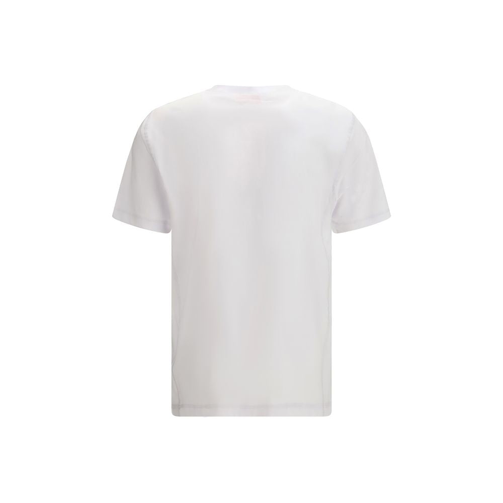 Schwarzes Baumwoll-T-Shirt mit Metallic-Logo-Detail