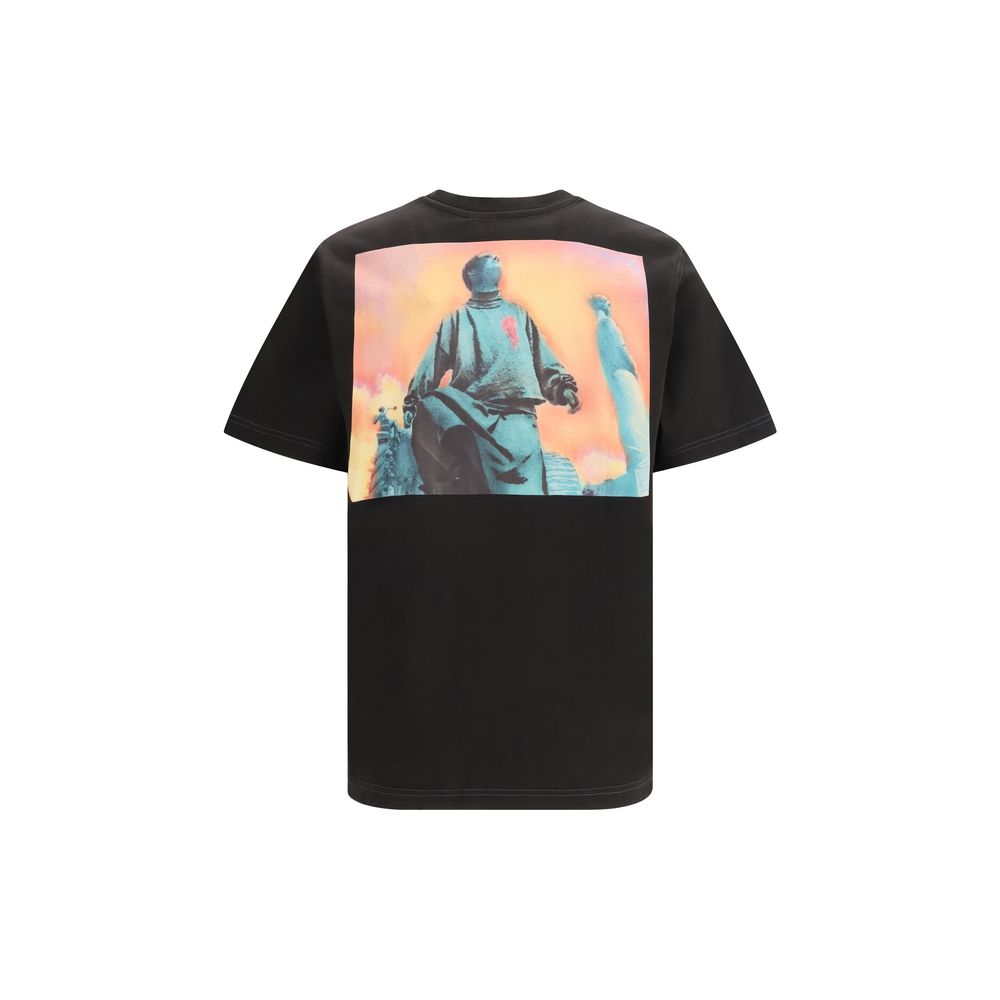 Black Cotton T-Shirt with Graphic Print by Diesel