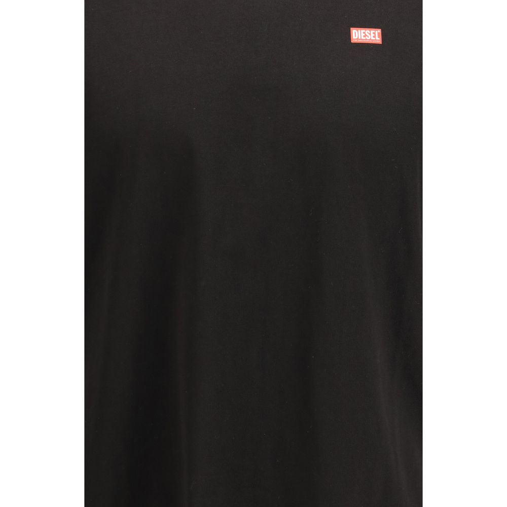 Schwarzes Baumwoll-T-Shirt mit Grafikprint von Diesel