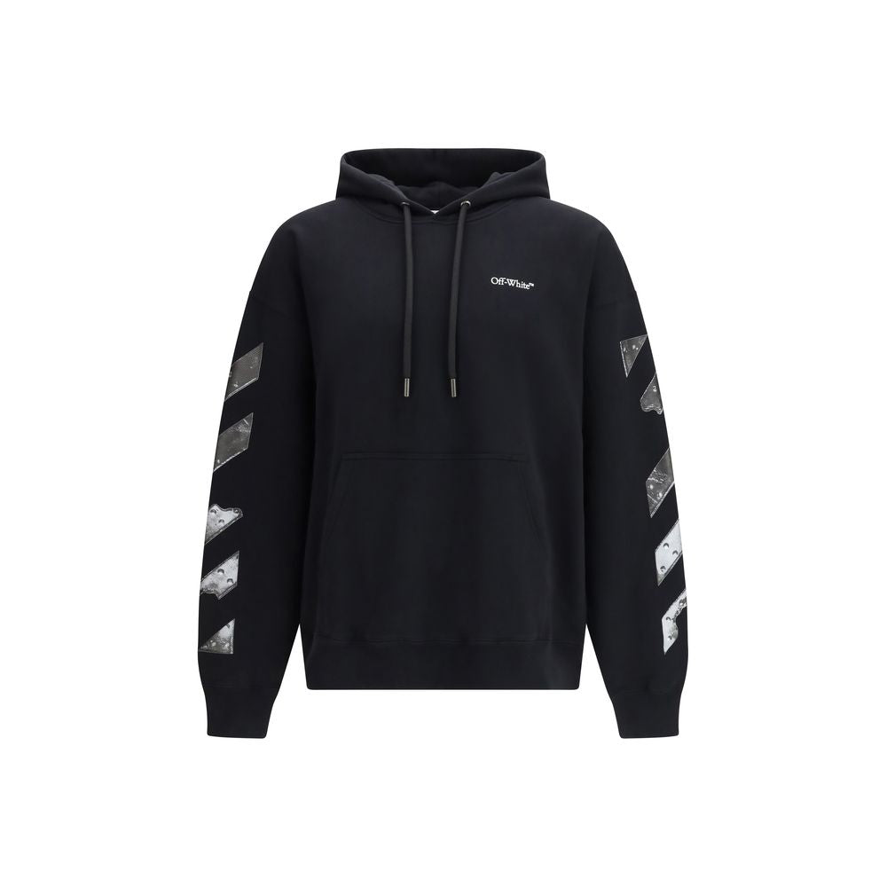 Schwarzer Off-White Skate-Hoodie aus Baumwolle mit Logo-Print