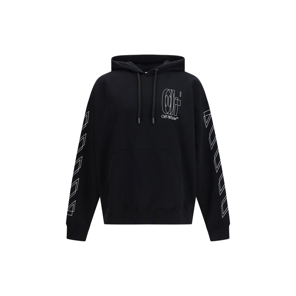 Schwarzer Kapuzenpullover aus Baumwolle mit Double Arrow-Grafik