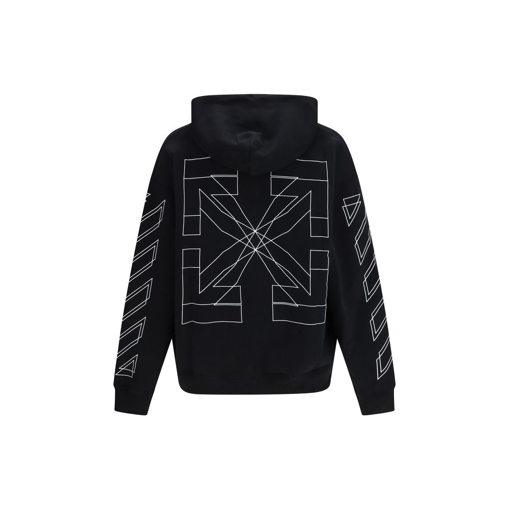 Schwarzer Kapuzenpullover aus Baumwolle mit Double Arrow-Grafik