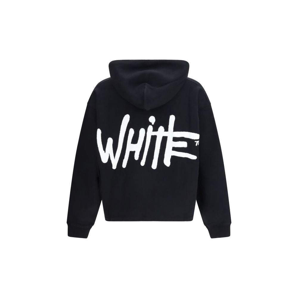 Black Cotton Off-White Spray Hoodie