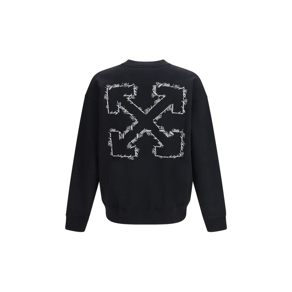 Schwarzes Baumwoll-Sweatshirt mit Rundhalsausschnitt und Pfeil-Motiv