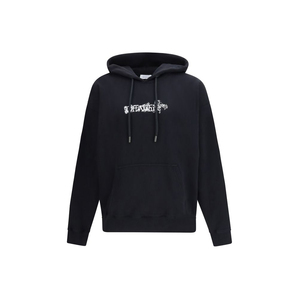 Schwarzes Baumwoll-Sweatshirt mit heraldischem Pfeilmotiv