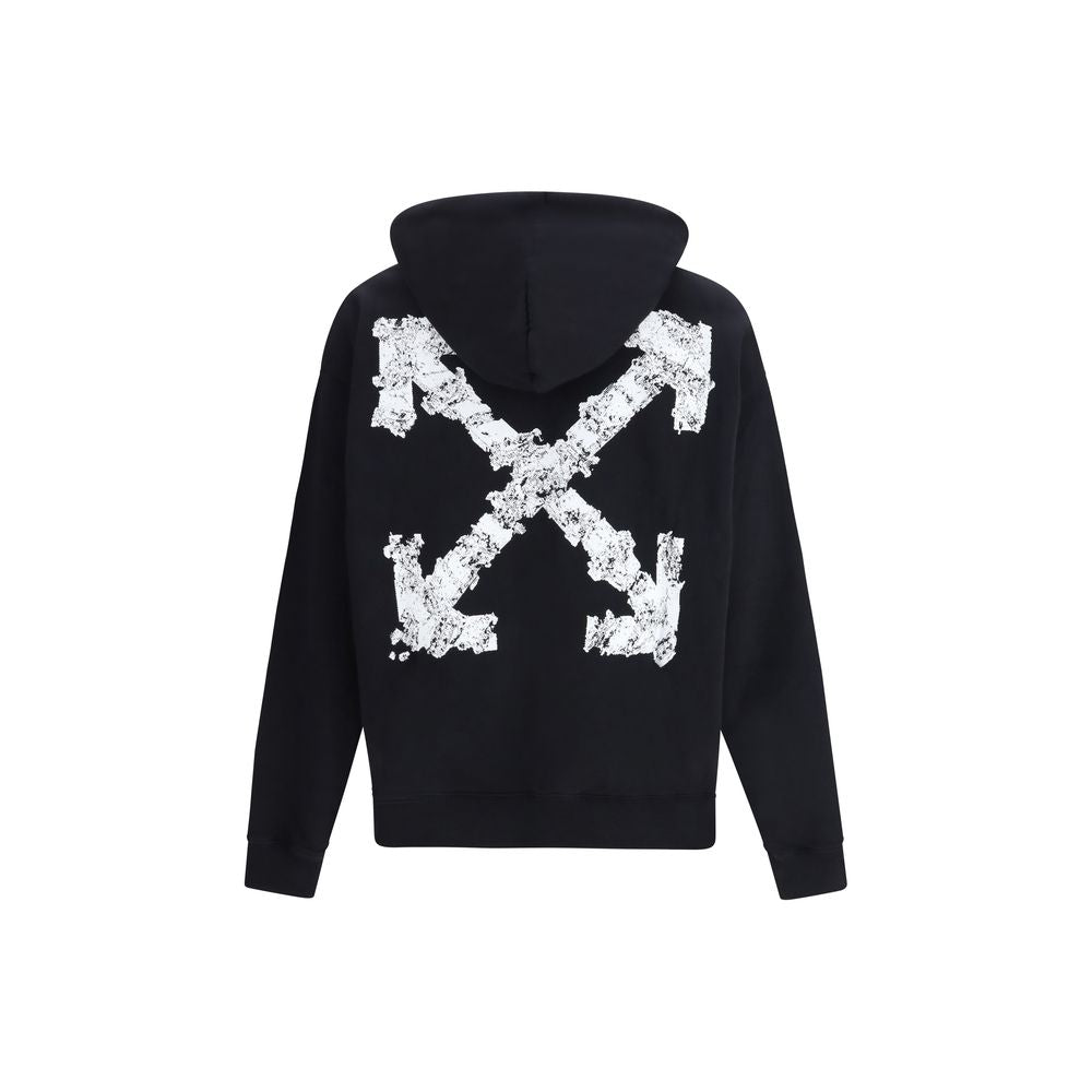 Schwarzes Baumwoll-Sweatshirt mit heraldischem Pfeilmotiv