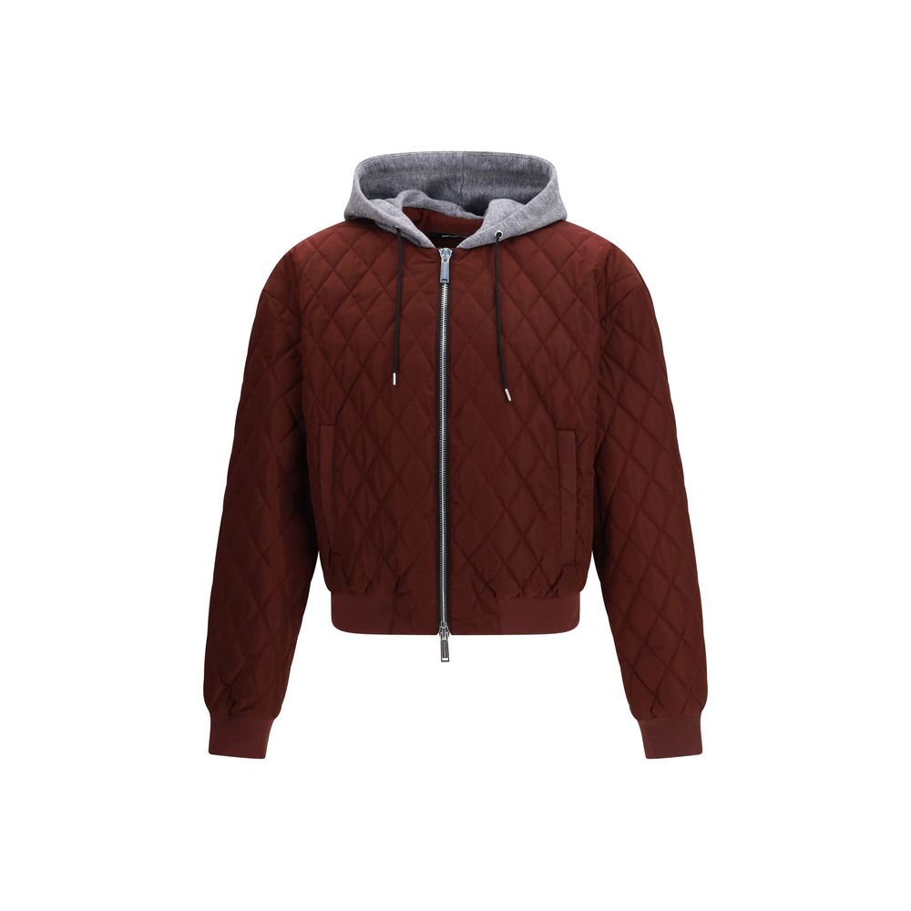 Bordeaux-Steppbomberjacke (Kunstfaser)