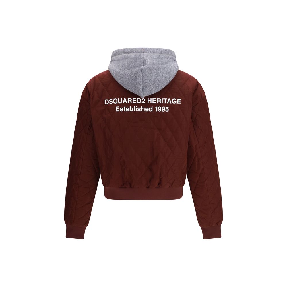 Bordeaux-Steppbomberjacke (Kunstfaser)