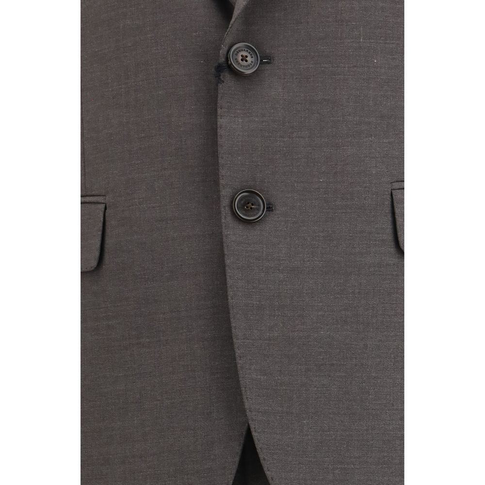 Gray Wool Two-Piece Suit with Classic Tailoring