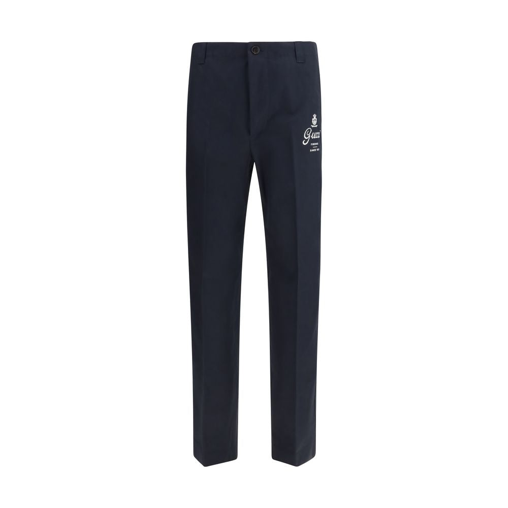 Freizeithose aus blauem Baumwolltwill von Gucci