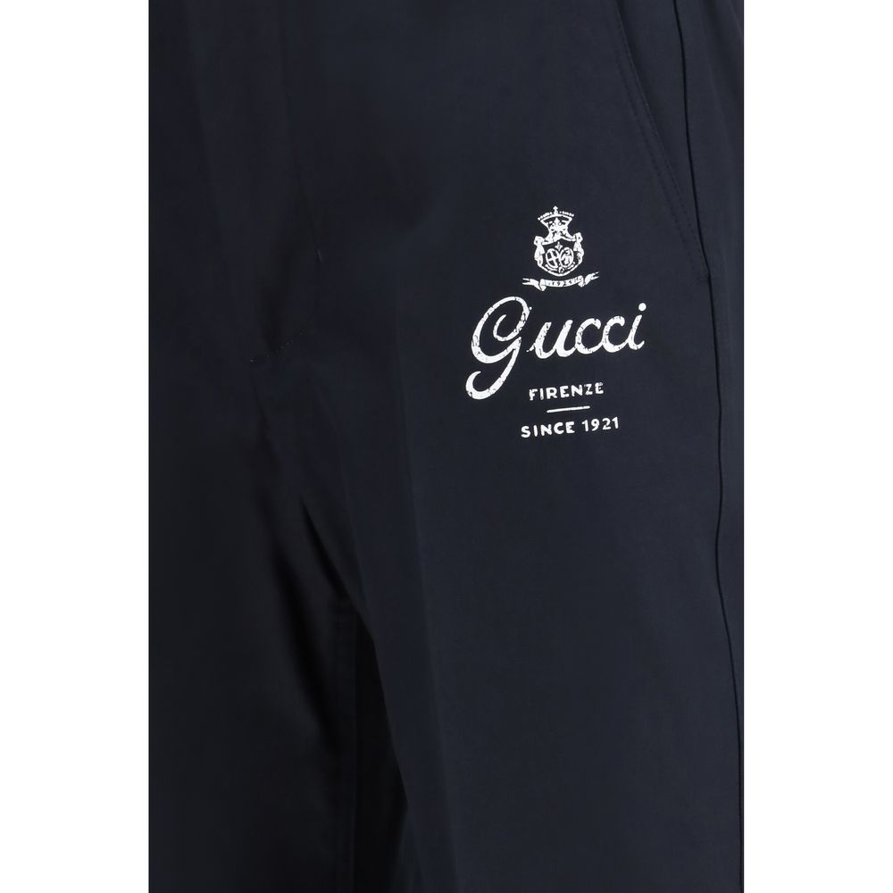 Pantalon décontracté en coton bleu Gucci