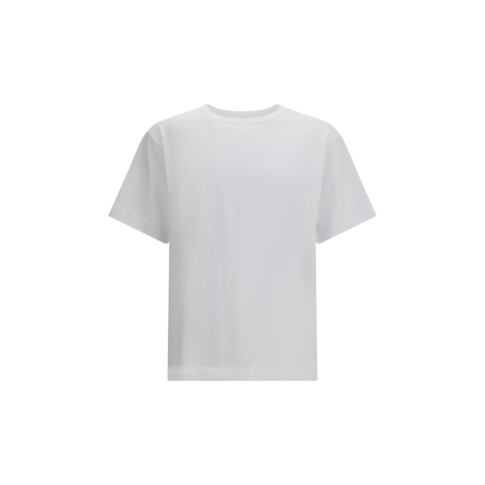 White Cotton Oversized T-Shirt with Embroidery