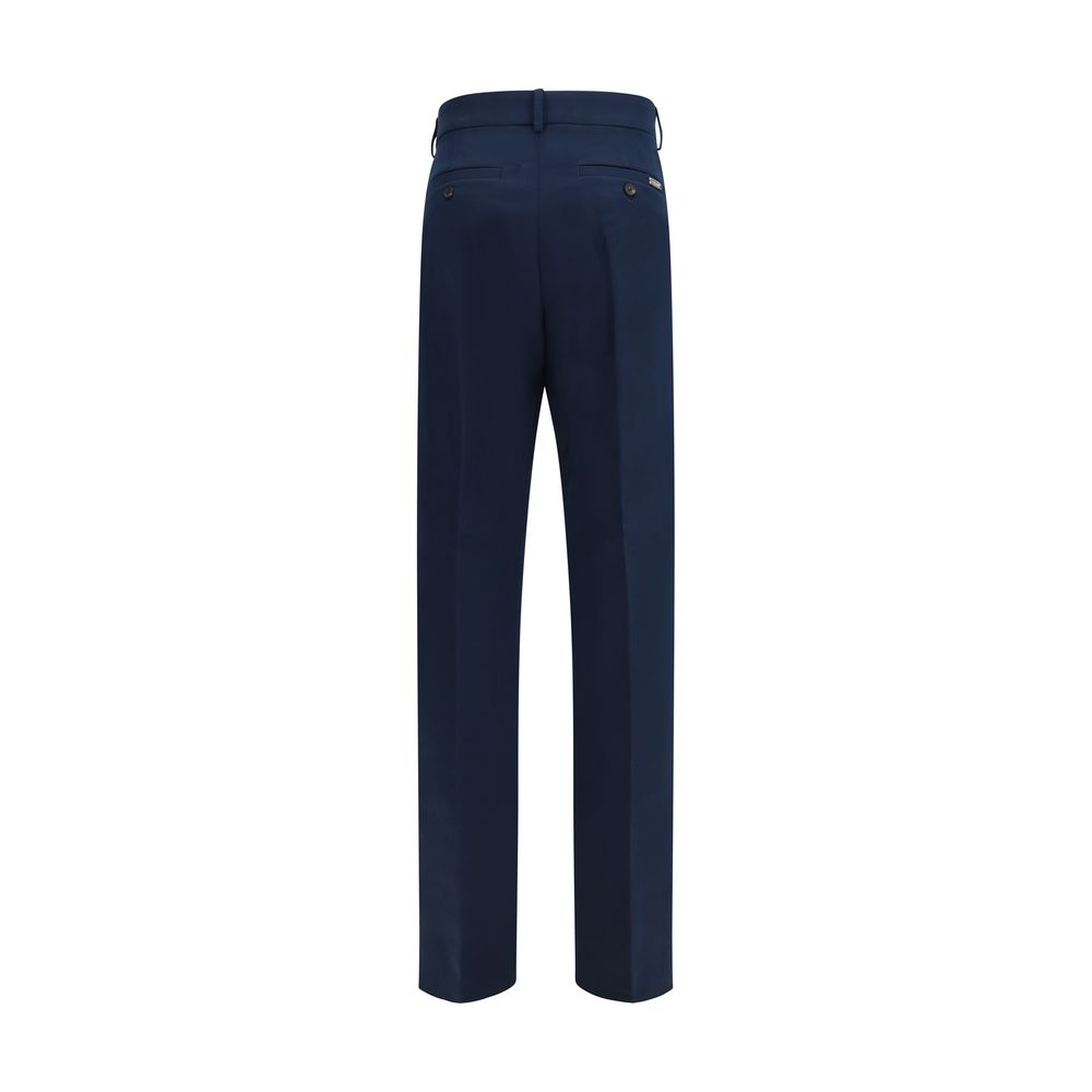 Blaue Chino-Hose aus Baumwoll-Kaschmir-Gemisch