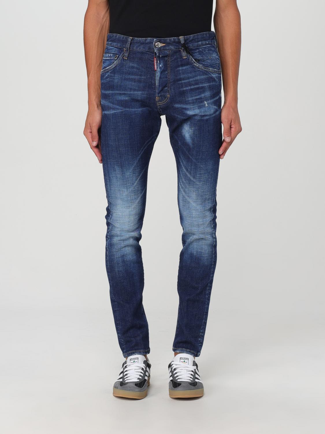 Blaue Baumwoll-Skinny-Jeans aus Denim