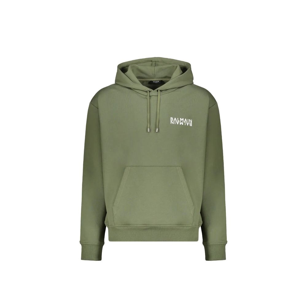 Zweifarbiger Baumwoll-Hoodie mit Kapuze und Kordelzug