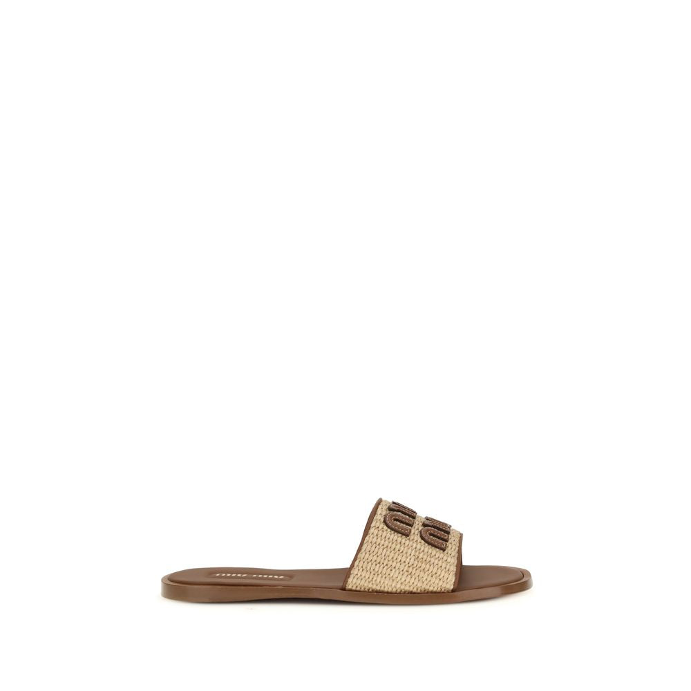 Beige Nylon-Hausschuhe