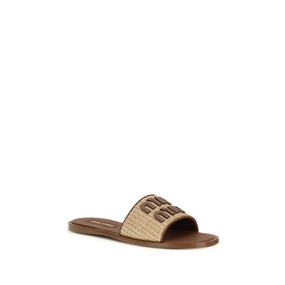 Beige Nylon-Hausschuhe