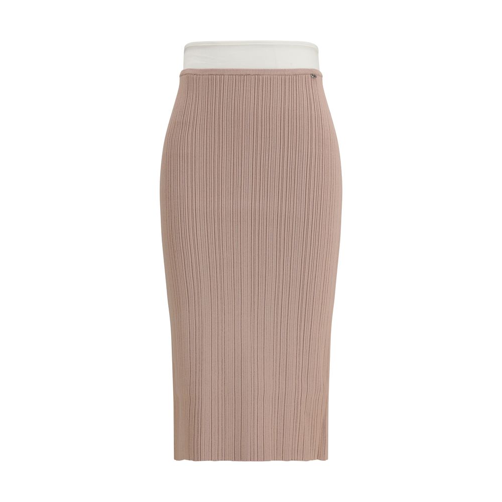 Multicolor Synthetic Viscose Midi Skirt