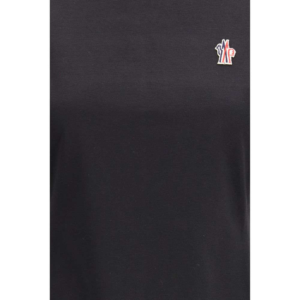 Black Cotton T-Shirt with Reflective Detail