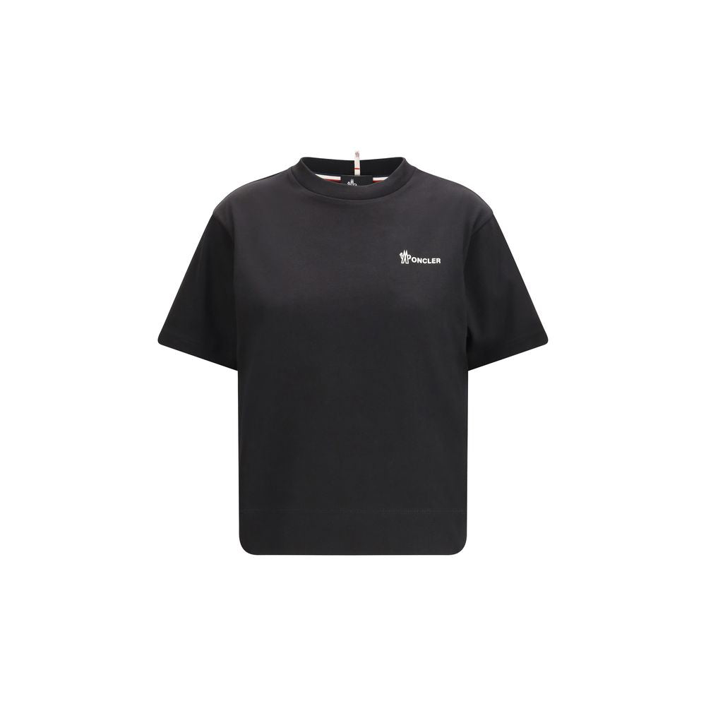 Black Cotton T-Shirt with Logo Patch