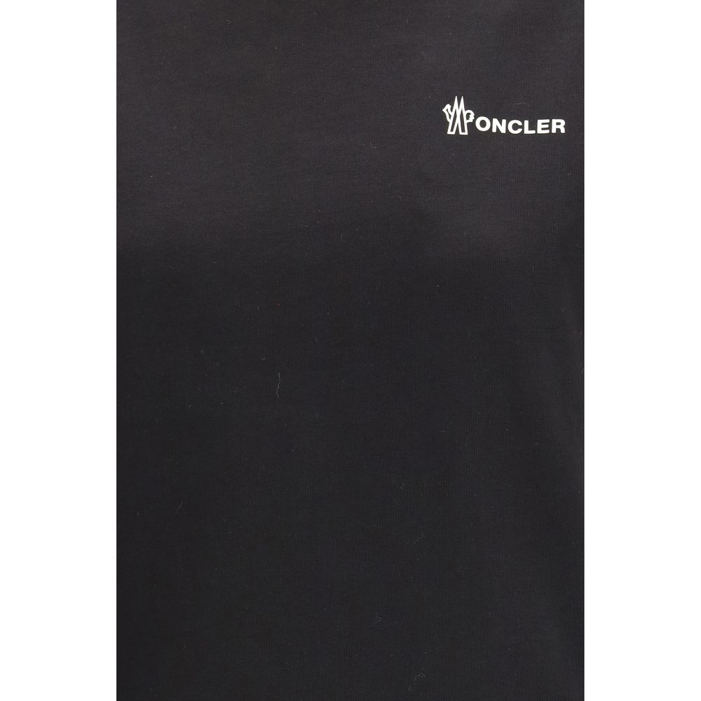 Black Cotton T-Shirt with Logo Patch