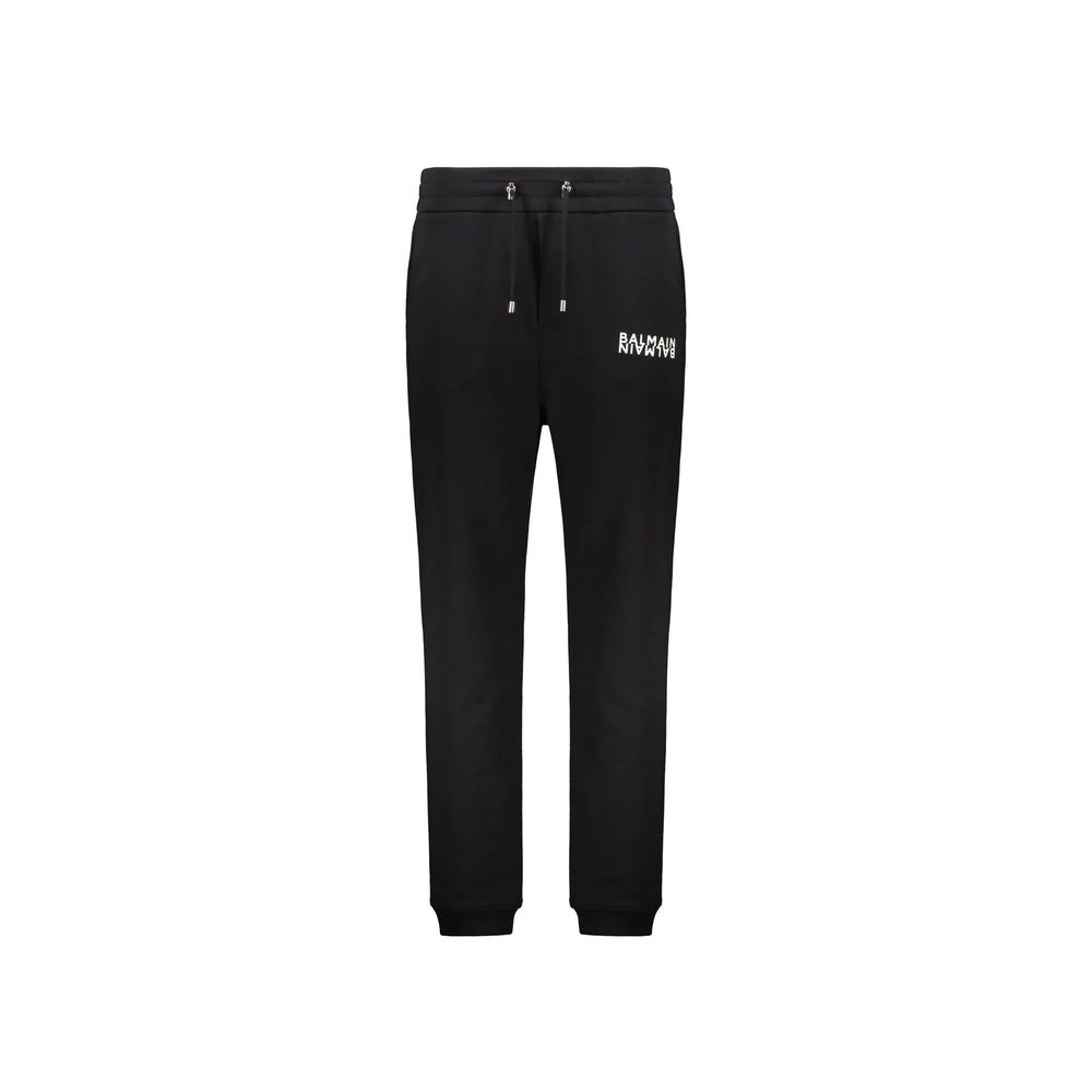 Schwarze Baumwolljogger mit Logoprint