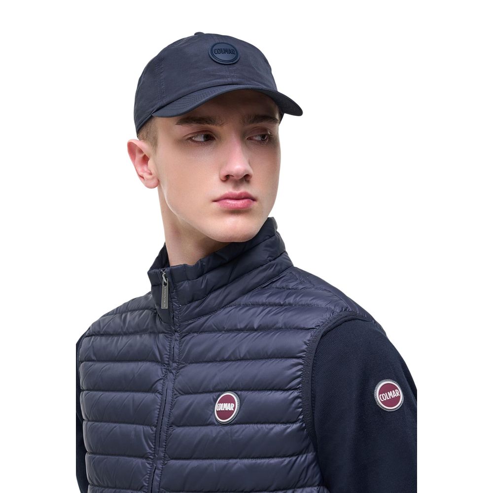 Blaue wattierte ärmellose Jacke aus Synthetik