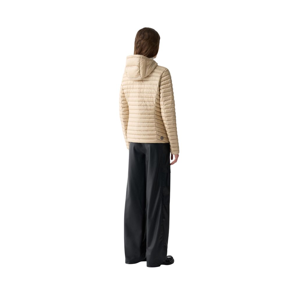 Beige Synthetic Quilted Coat