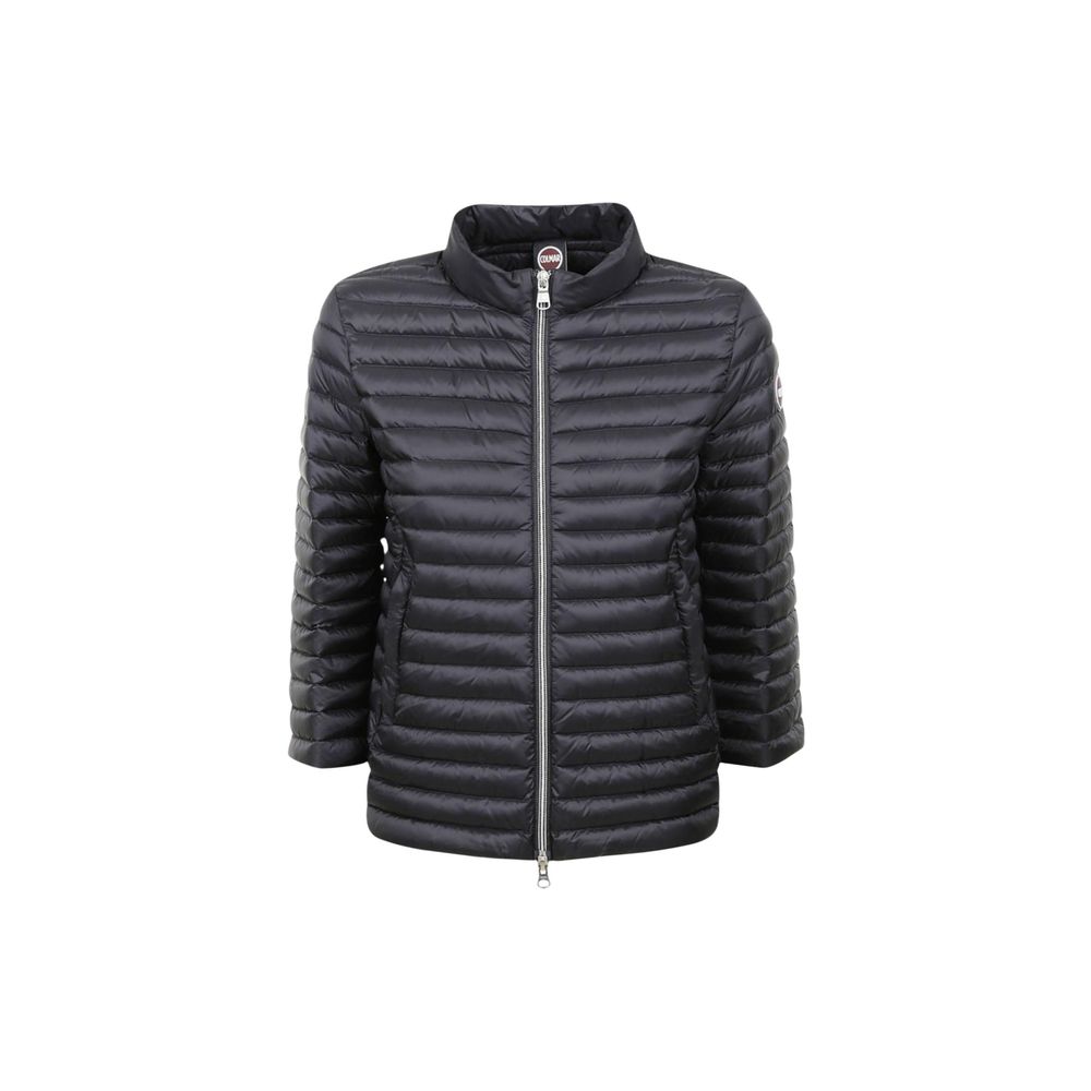 Schwarze synthetische Kapuzenjacke